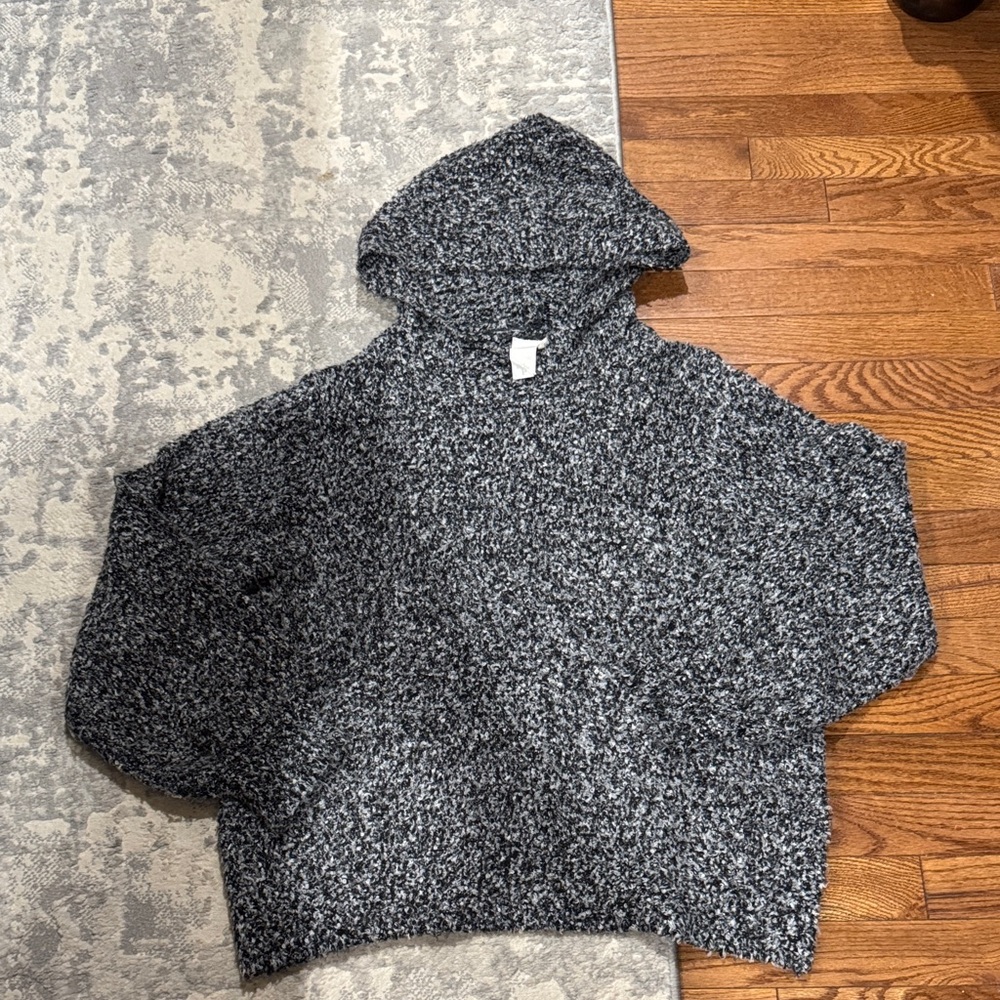 Women’s Boucle Gray Hooded Sweater